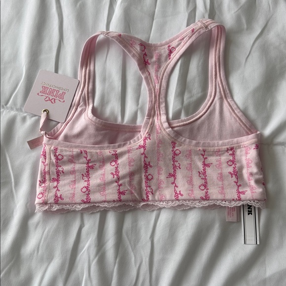 PINK X LOVESHACKFANCY Cotton Racerback Bralette Size S NWT - Picture 6 of 6